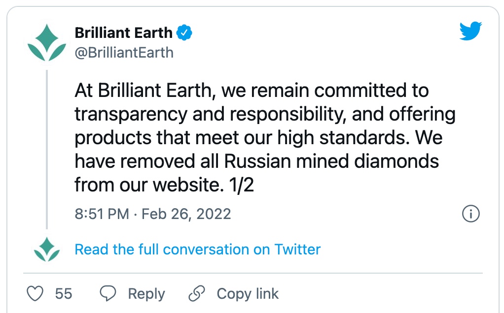Russiche diamanten Brilliant Earth