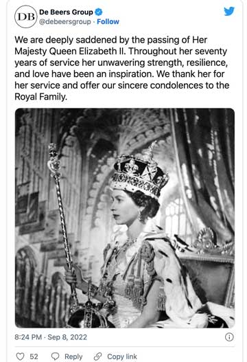 Koningin Elizabeth II De Beers