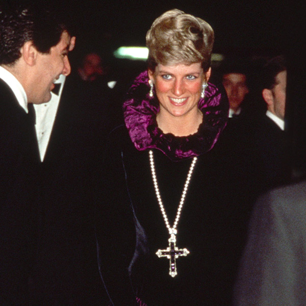 Princess Diana Birthright charity event wearing the Attallah cross